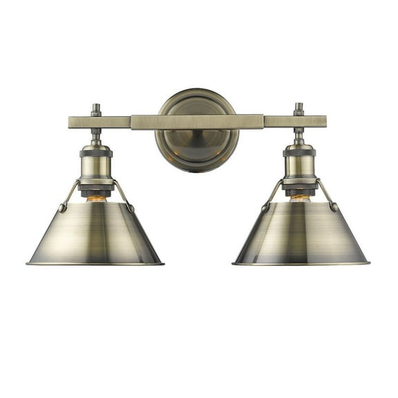 Yep by Golden Lighting Orwell 2-light Vanity in Aged Brass