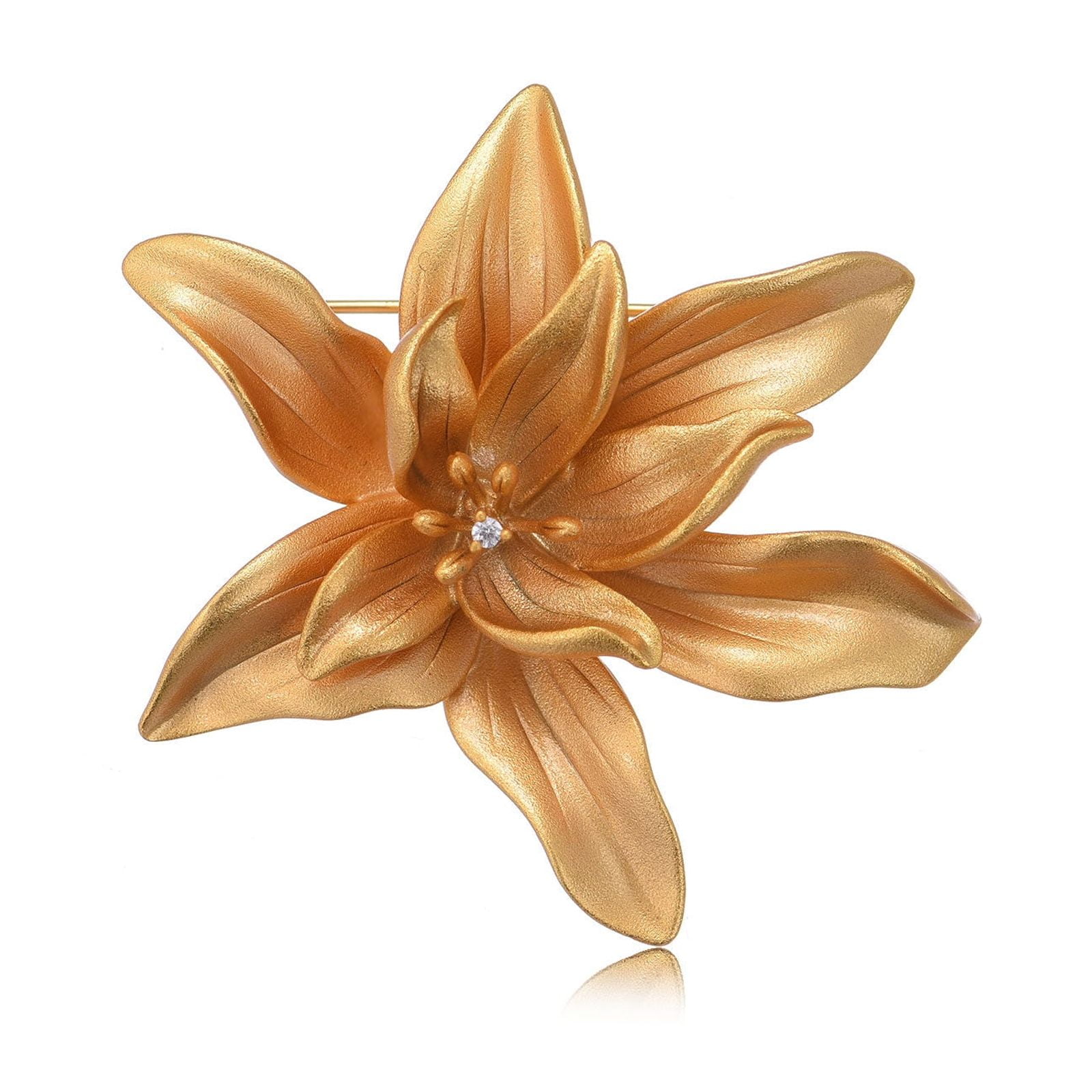 Golden Lily Brooch For Jewelry Holiday Dancing Party Ceremony