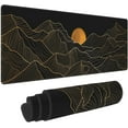 thumbnail image 1 of Golden Line Art Mountain Large Mouse Pad 31.5"x11.8" Extended XXL Moon Mountain Gaming Mouse Pad Nonslip Rubber Base Stitched Edges Laptop Long Computer Keyboard Desk Mat for Home Office Work Gamer, 1 of 6