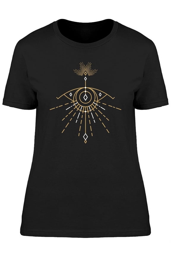 Golden Linear Eye Graphic T-Shirt Women -Image by Shutterstock, Female x-Large