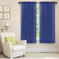 thumbnail image 1 of Golden Linens 2 PC Rod Pocket Sheer Window Curtains Treatment Drape Voile Elegant Panels 55" Width X 63" Length ( Royal Blue ), 1 of 1