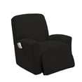 thumbnail image 1 of Golden Linens One piece Stretch Recliner Chair Furniture Slipcovers with Remote Pocket Fit most Recliner Chairs (Black), 1 of 5