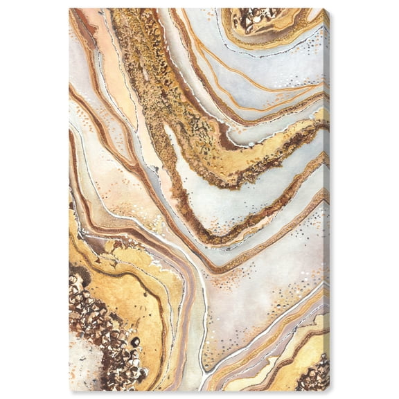 Golden Lines Mineral, Agate & Geode Wall Art Canvas Wall Art by Art Remedy, Gallery Wrapped, 30" x 45"