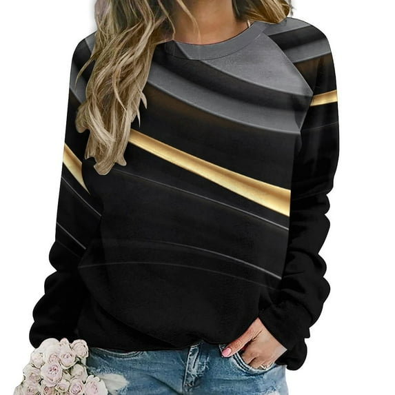 Golden Lines Mom Sweatshirt For Women Long Sleeve Pullover