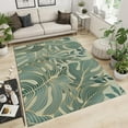 thumbnail image 1 of Golden Lines Palm Leaves Area Rug, Tropical Green Leaves Soft Washable Rug, Anti-Slip Backing Decorative Rug For Living Room Bedroom Kitchen Dining Room Home Rug 5x6ft, 1 of 6