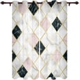 thumbnail image 1 of Golden Lines Window Curtain, Black And White Checkered 3D Valance Pattern Window Drapes For Kids Living Room Bedroom Study, 1 of 6
