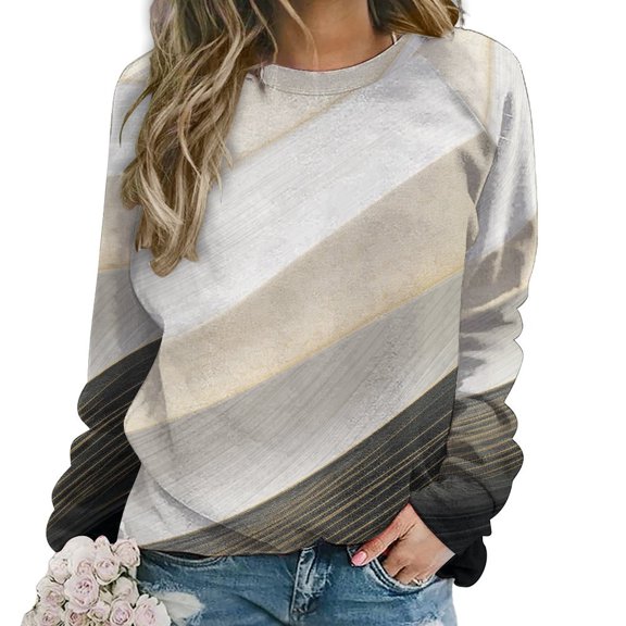 Golden Lines Womens Casual Crewneck Sweatshirt Long Sleeve Tops Cute Pullover Loose Fit
