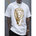 thumbnail image 1 of Golden Lion King Graphic Men's Casual Oversized T-Shirt, 1 of 6