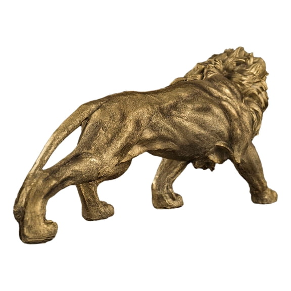 Golden Lions King Resin Statue Ornament, Animal Statue, Living Room Entryway