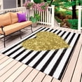 thumbnail image 1 of Golden Love Outdoor Rug 6x9 Ft, Non Slip Washable Area Rug, Valentine's Day Heart Stripes Vintage Patio Rugs Carpet Runner, Large Floor Mat for Indoor/Outdoor Deck Porch Camping, 1 of 8