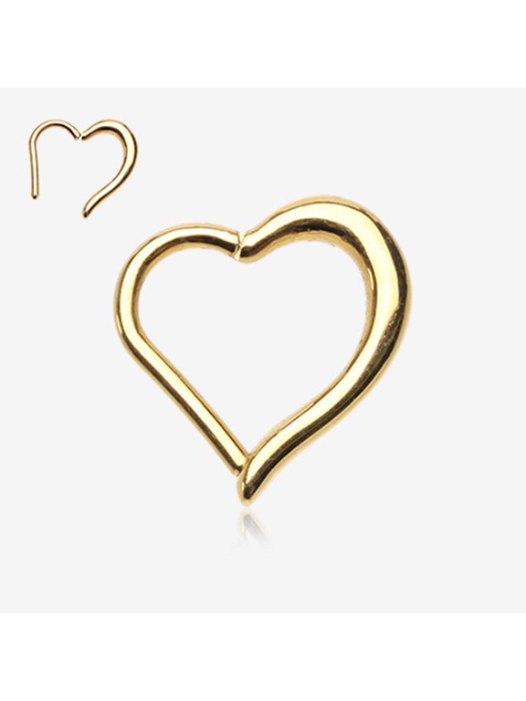 Golden Luscious Heart Seamless Clicker Ring