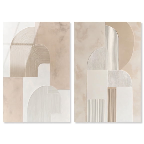 Golden Luxe Glam Set 2 Panel Set Acrylic Print Living Room Wall Art by Art Remedy, Ready to Hang, 10 x 15