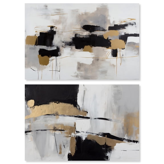 Golden Luxe Glam Set Canvas Set Canvas Abstract Wall Decor by Art Remedy, Gallery Wrapped, 15 x 10