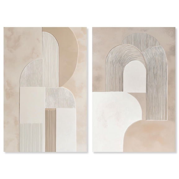 Golden Luxe Living Room Set Canvas Boho Wall Decor by Art Remedy, Gallery Wrapped, 10 x 15