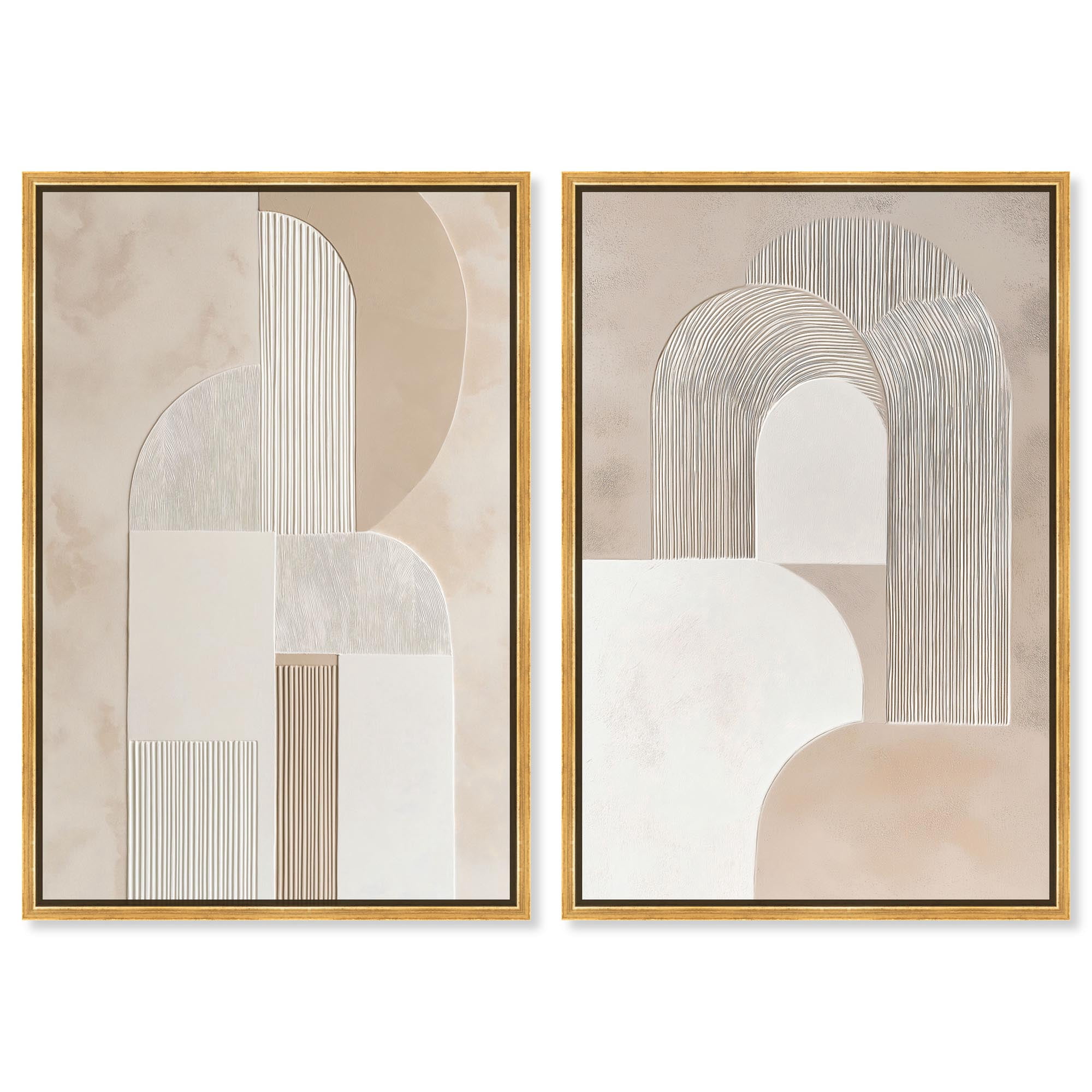 Golden Luxe Living Room Set Canvas Boho Wall Decor by Art Remedy, Gold ...