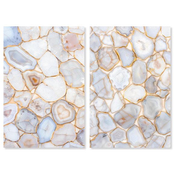 Golden Luxe Neutral Harmony 2 Panel Set Canvas Print Gold Wall Art by Art Remedy, Gallery Wrapped, 10 x 15