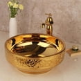 thumbnail image 1 of Golden Luxury Ceramic Wash Basin, 1 of 3