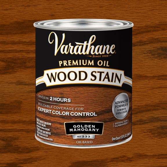Golden Mahogany, Varathane Premium Oil-Based Interior Wood Stain-211718H, Quart