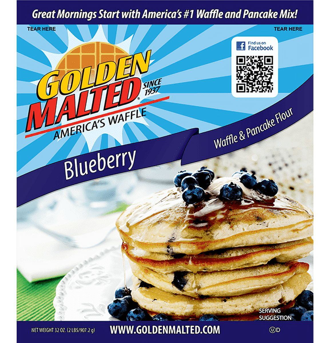 Golden Malted Blueberry Waffle & Pancake Mix(Pack of 4)
