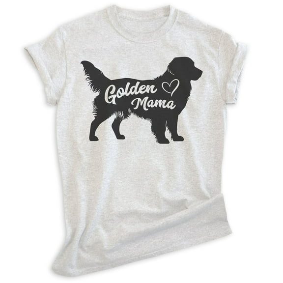 Golden Mama T-shirt, Unisex Women's Shirt, Golden Retriever Owner, Best Dog Mama Gift, Heather Ash, Medium