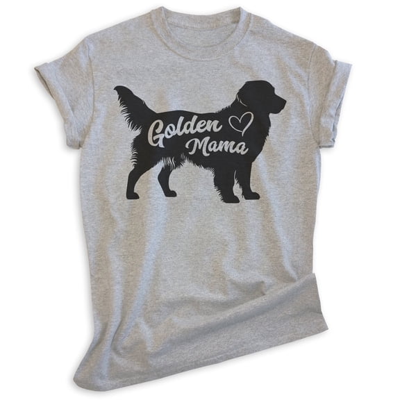 Golden Mama T-shirt, Unisex Women's Shirt, Golden Retriever Owner, Best Dog Mama Gift, Heather Gray, Large