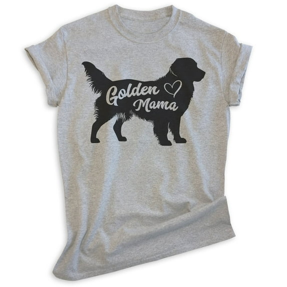 Golden Mama T-shirt, Unisex Women's Shirt, Golden Retriever Owner, Best Dog Mama Gift, Heather Gray, Large