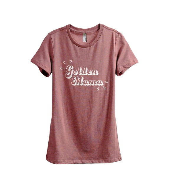 Golden Mama Women's Fashion Relaxed T-Shirt Tee Heather Rouge Small