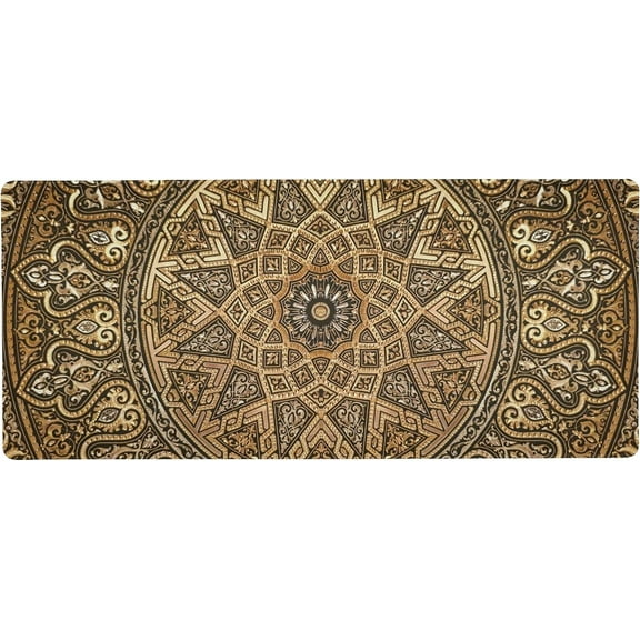 Golden Mandala Ethnic Arabic Large Gaming Mouse Pad Big Mousepad Mice Keyboard Mat with Non-Slip Rubber Base for Computer Laptop Home & Office, 31.5 X 15.7 inch