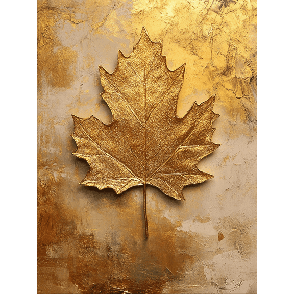 Golden Maple Leaf Decorative Painting/Canvas Art Suitable for Living Room Bedroom Dining Room Kitchen Entryway Den Home Decor Gallery Wall Apartment Decor
