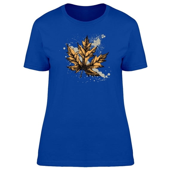 Golden Maple Leaf Paint Splash Tee Women's -Image by Shutterstock