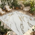 thumbnail image 1 of Golden Marble Outdoor Rug 4x6 Ft - Reversible Patio Rug Outdoor Camping Rugs, Abstract Modern Minimalist Art Washable Indoor Outdoor Area Rugs, Non-Slip Outdoor Carpet Runner for Deck/Porch, 1 of 8