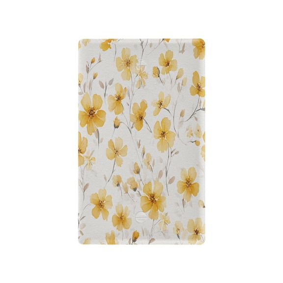 Golden Meadow Floral Decorative Wall Plate, Flame Retardant PC Plastic Light Switch & Outlet Cover with Mounting Screws Fits Blank Unused Outlet