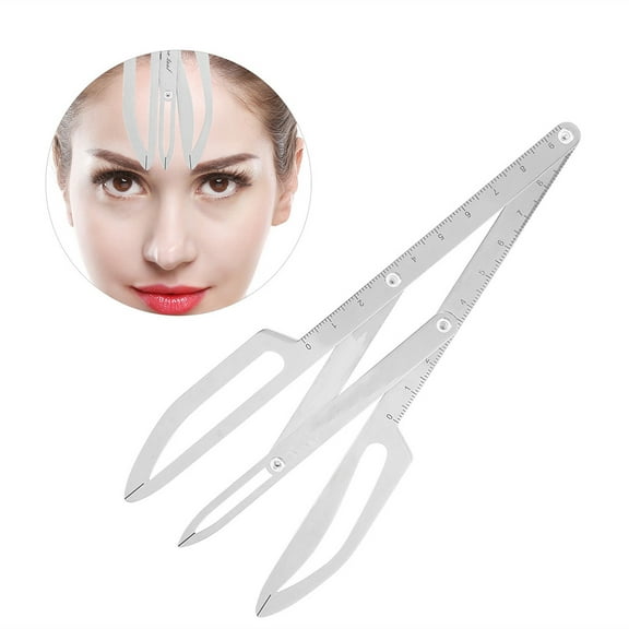 Eyebrow Stencil Positioning DIY Eyebrow Ruler Golden Mean Calipers Microblading Ratio Shaper Ruler Permanent Makeup Supplies Eyebrow Measure Tool Stainless Steel