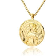 Golden Medallion Aphrodite Hecate Artemis Necklace,Greek Mythology Queen Goddess Necklace for Women