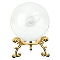 thumbnail image 1 of Golden Metal Base 60mm K9 Crystal Ball for Photography Prop & Art Decor, Clear Optical Glass Sphere, 1 of 8