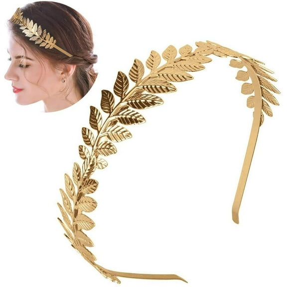 Golden Metal Leaf Headband Headpiece Crown Tiaras Headdress Roman Goddess Greek Hair Jewelry Wedding Accessories