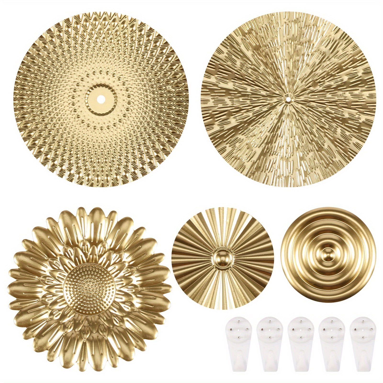 [Golden Metal Wall Art] Golden Metal Wall Art Discs Set - Easy Install ...