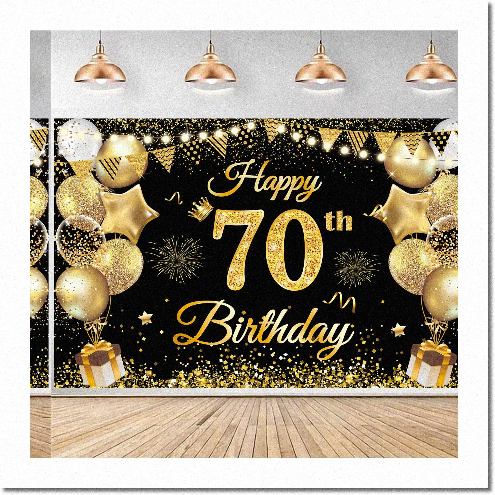 Golden Milestone Celebration Kit - 70th Birthday Decorations for Men ...