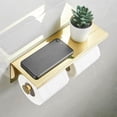 thumbnail image 1 of Golden Modern Wall Mounted Toilet Paper Holder Stainless Steel Double Roll Tissue Holder Bathroom Paper Roll Storage Rack Hotel, 1 of 14