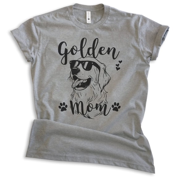Golden Mom T-shirt, Unisex Women's Shirt, Golden Retriever Owner, Best Dog Mom Gift, Dark Heather Gray, Medium