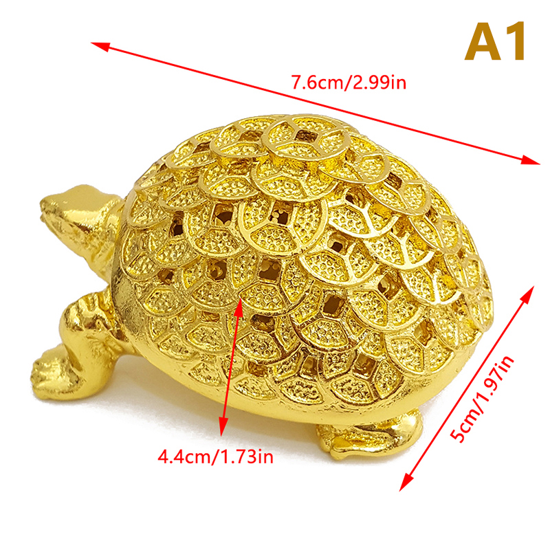 Golden Money Turtle Incense Burner With Lid Alloy Turtle Small Animal ...