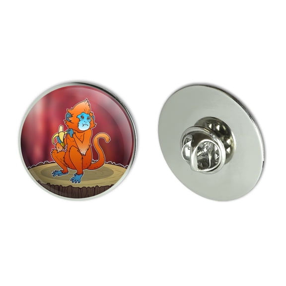 Golden Monkey Eating a Banana Metal 1.1" Tie Tack Hat Lapel Pin Pinback