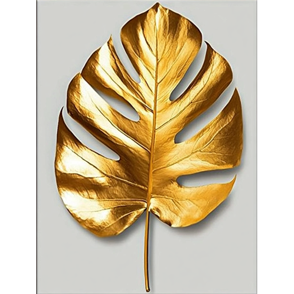 Golden Monstera Leaf Decor Art/Canvas Painting Suitable for Decorating Living Room Bedroom Office Hotel Dining Room Apartment Study Room Corridor Gallery and Workspace.