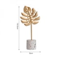 thumbnail image 1 of Golden Monstera leaf Model Iron TV Cabinet Decor Feather Leaf With Marble Base Console Desktop Decoration, 1 of 6