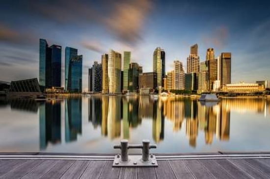Golden Morning In Singapore Canvas Art - Zexsen Xie (24 x 36)