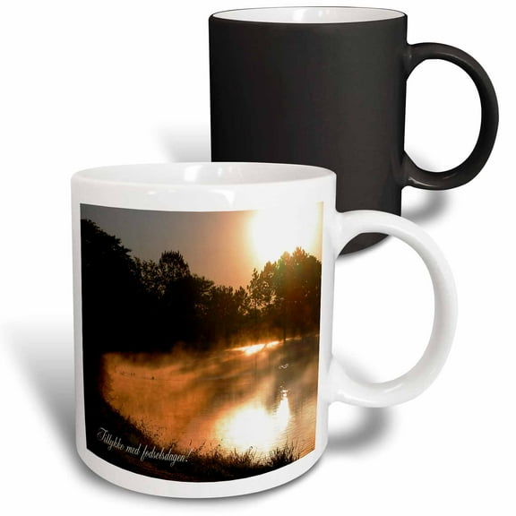 3drose, Golden Morning, Tillykke Med Fodselsdagen, Happy Birthday in Danish, 11oz Magic Transforming Mug