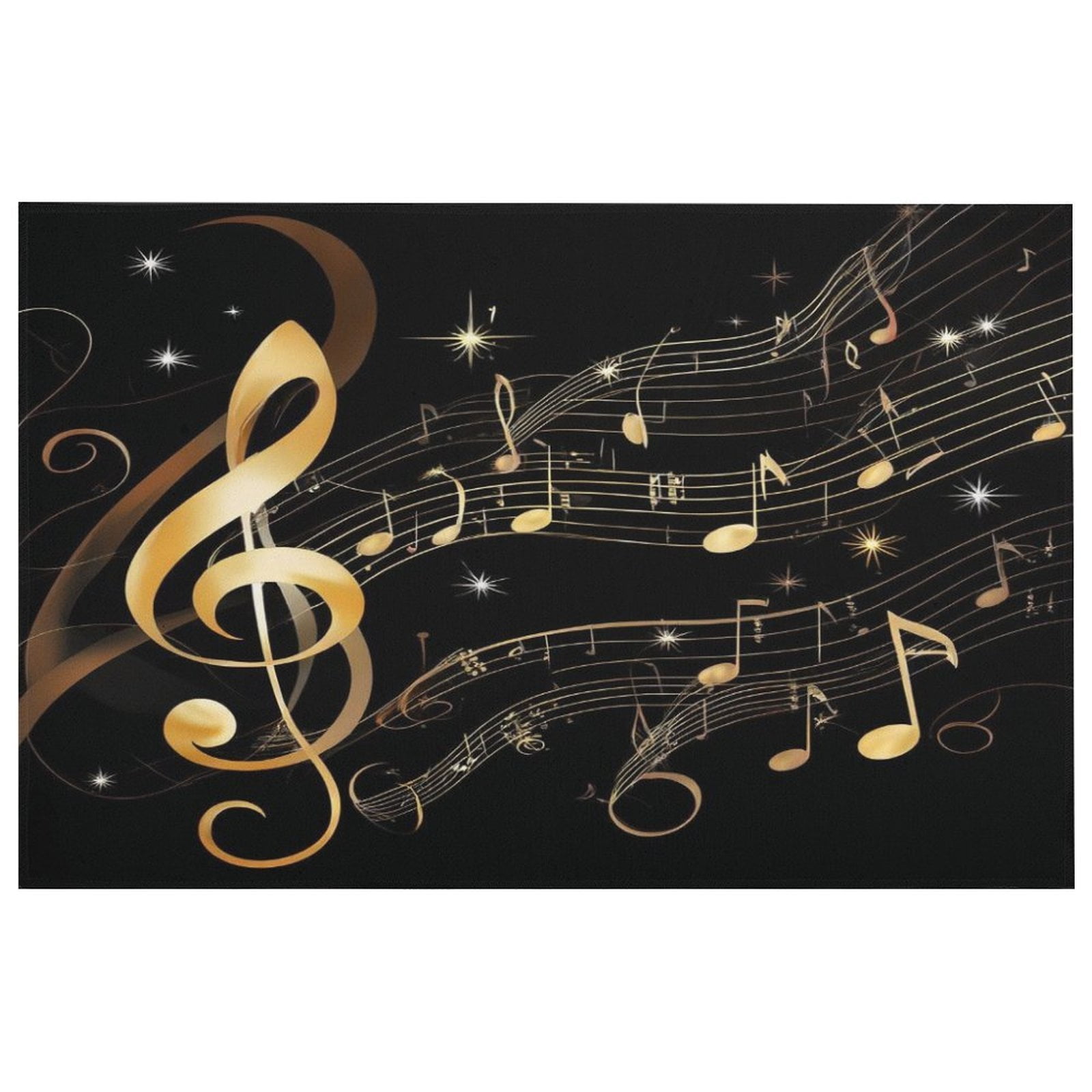 Golden Music Notes Sparkle Adult Home Decor Bedroom Living Room Crystal ...