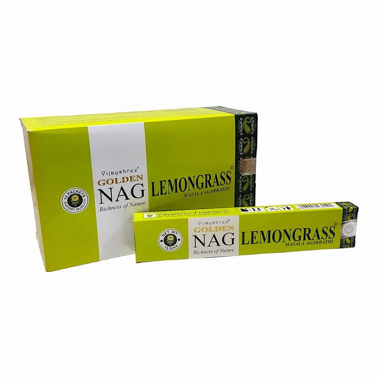 Golden Nag LemonGrass Masala Incense Stick Natural Handmade Agarbatti 12 Pack 15 gm