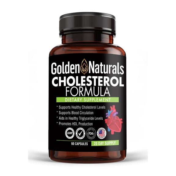 Golden Naturals Cholesterol Formula, for a Healthy Heart, 60 ct
