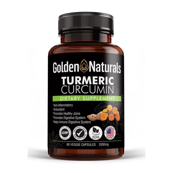 Golden Naturals Turmeric Curcumin 1500mg with Bioperine- High Absorption, Pain Relieve & Joint Support, 100ct